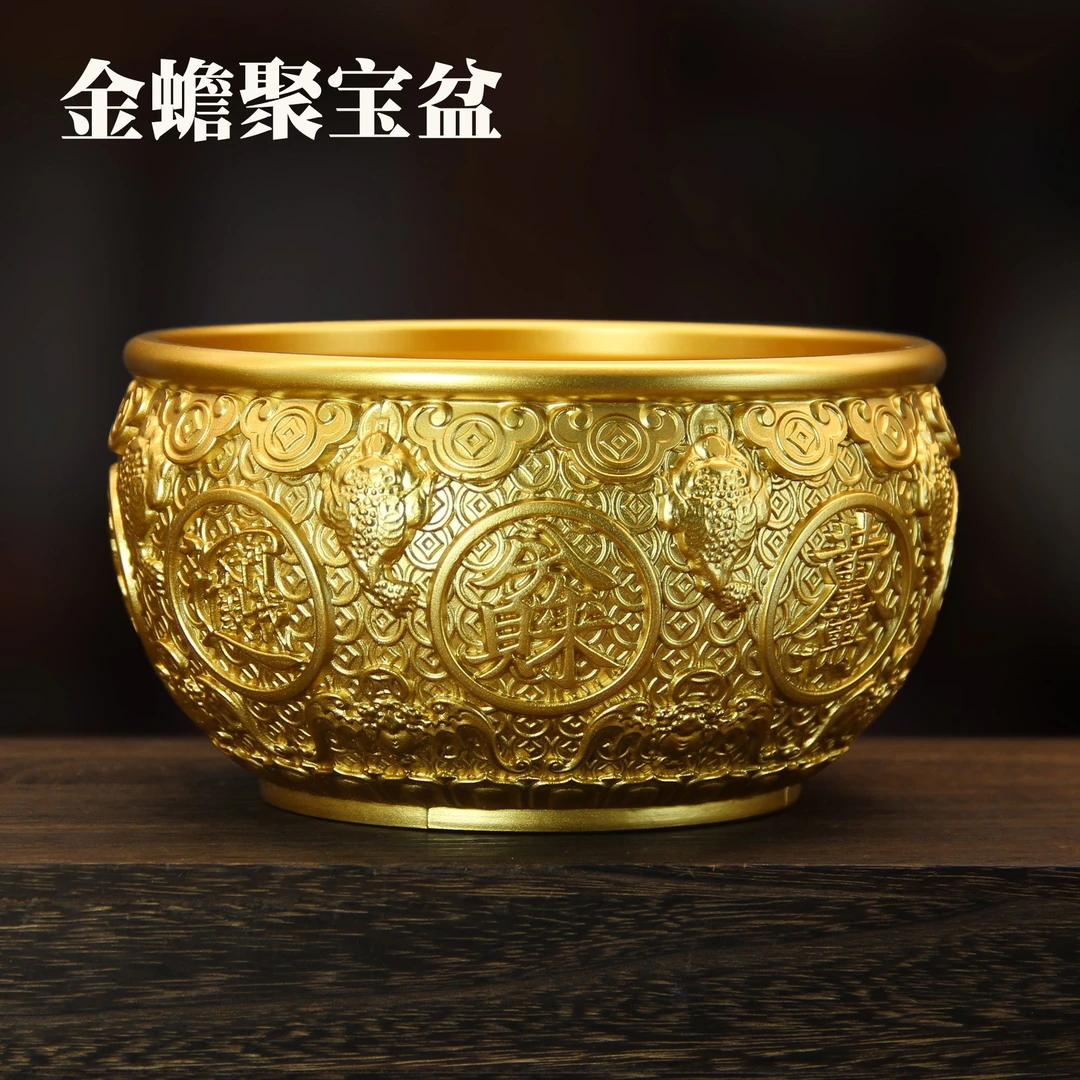 《金蟾聚宝盆加厚9-11-13-17-19》创意家居摆件饰品
