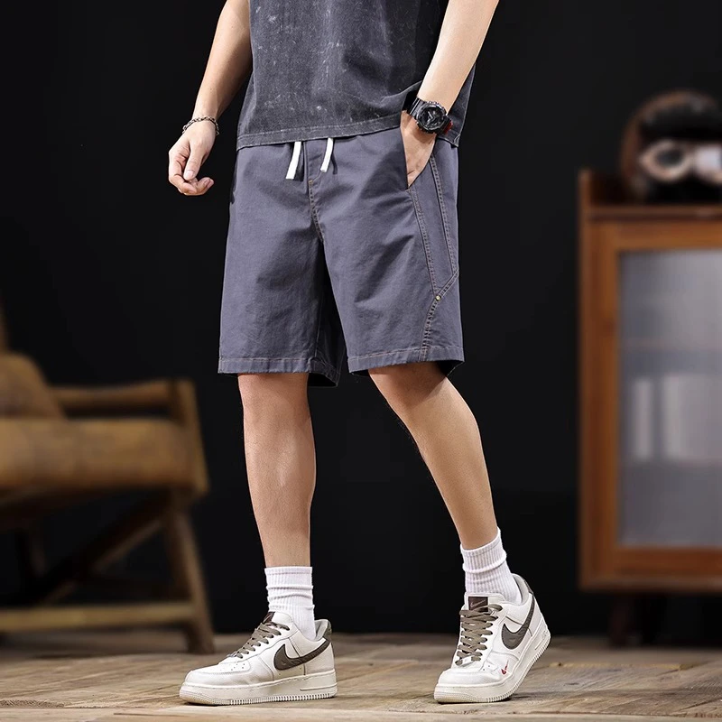 U&PURA拼接潮牌休闲短裤新款夏季男工装五分裤宽潮流休闲百搭短裤