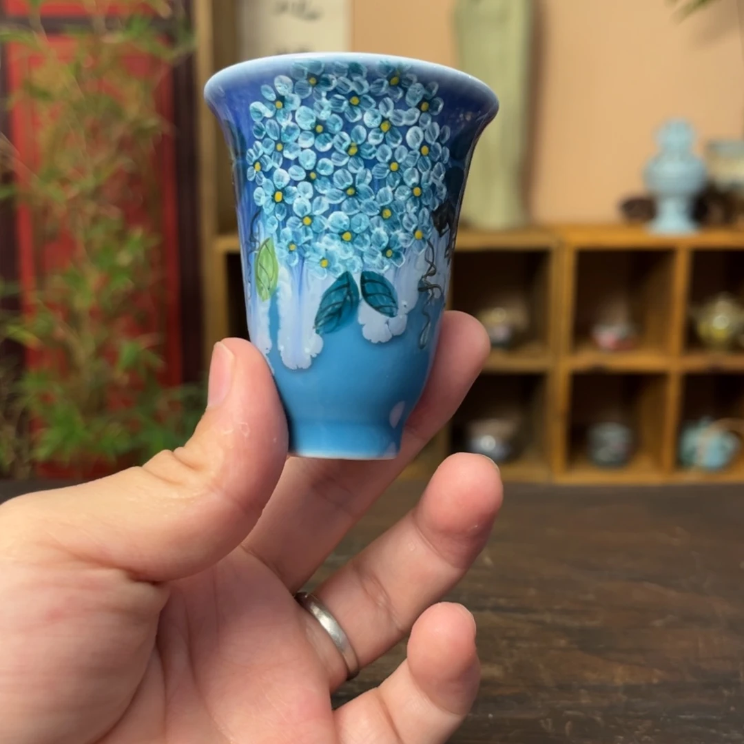 杯柴烧手工手绘陶瓷