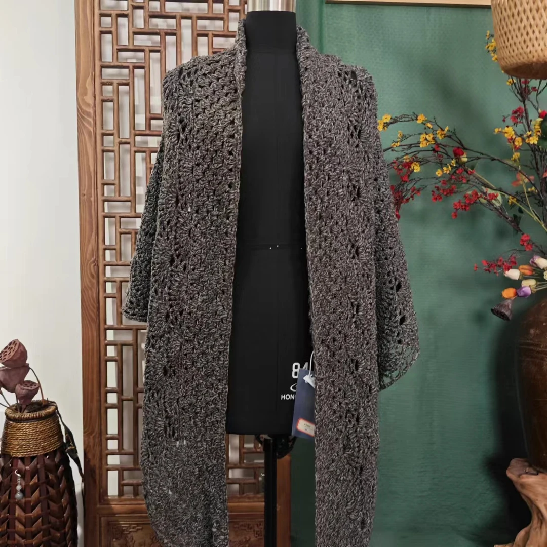 凤徕兮私人定制的灰色针织毛衣披肩PJ007  PJ005