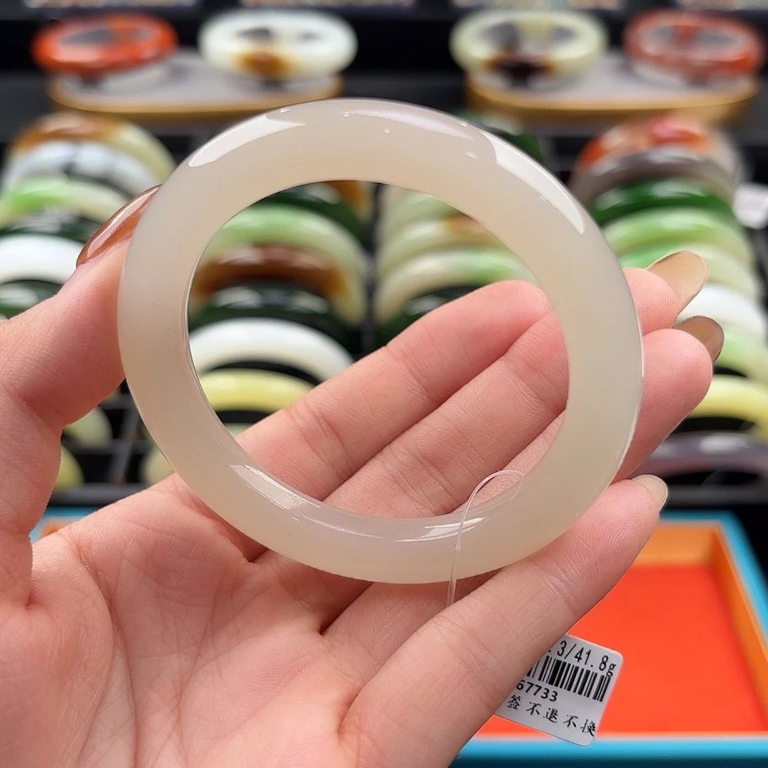 和田玉未镶嵌手镯54.3