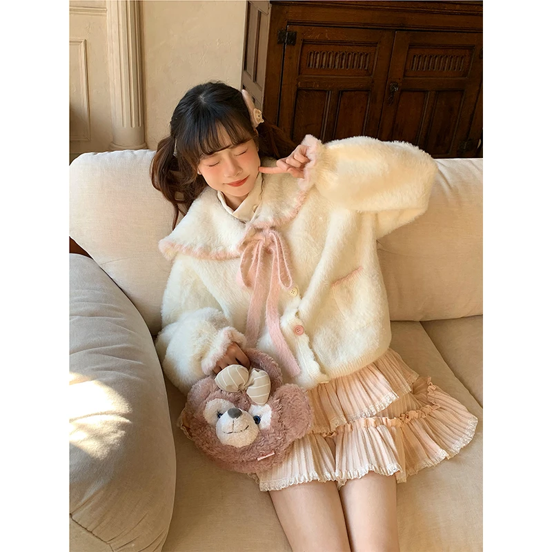 sinsingirl 2025冬季新款粉色高腰半身裙女