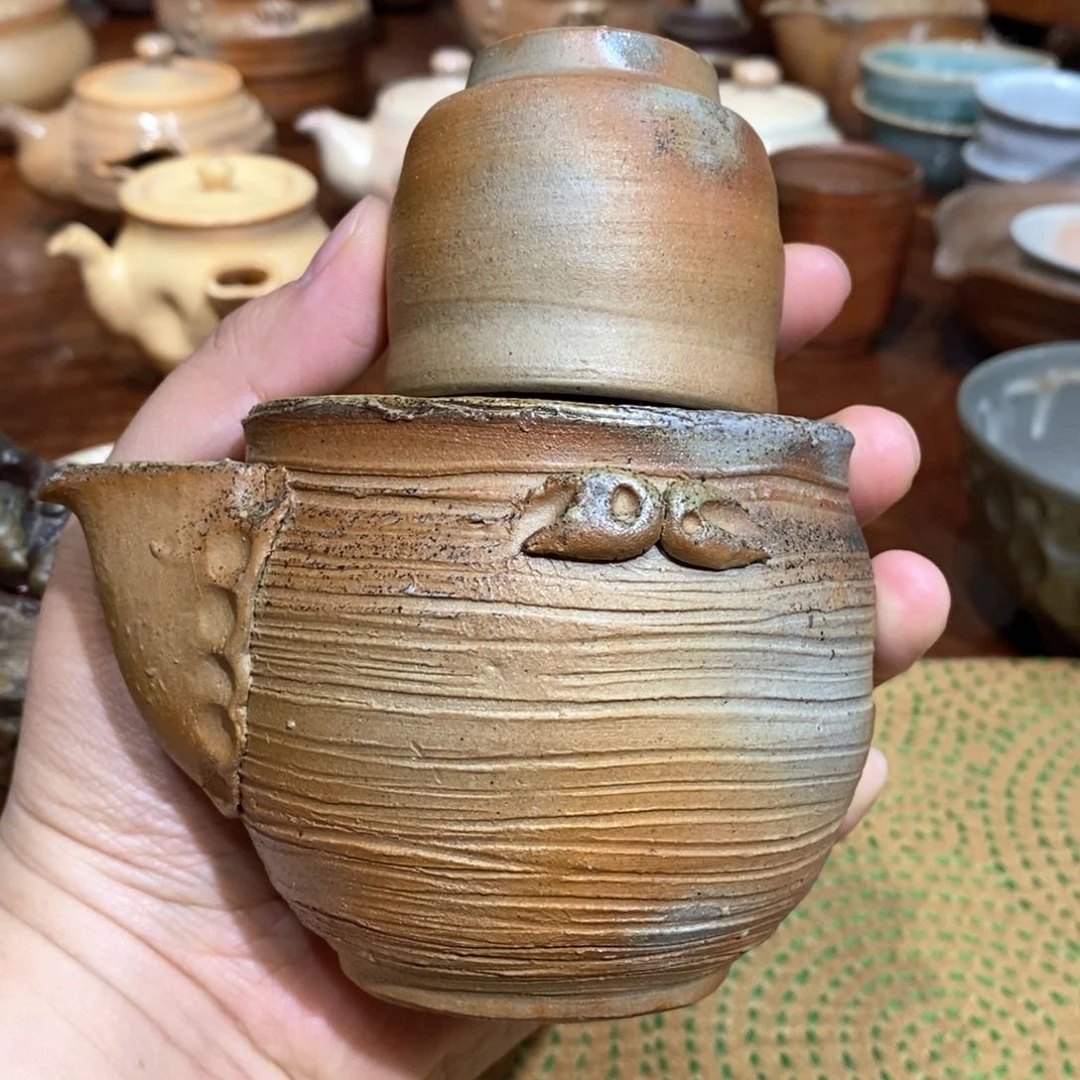 柴烧侘寂粗陶茶具