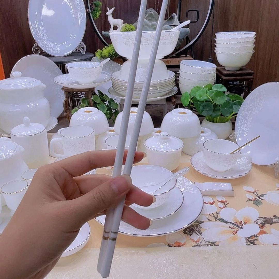 玉瓷景德镇骨瓷筷子10双