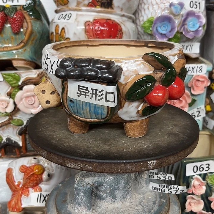 紫砂花盆粗陶材质多肉花盆