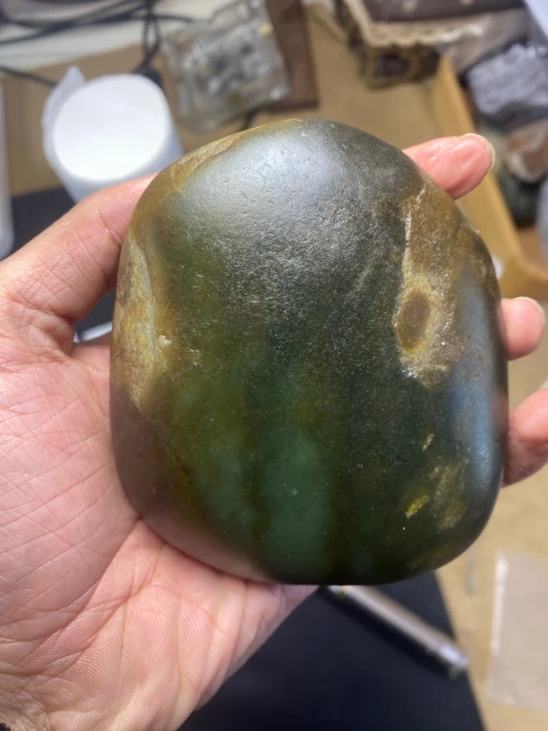 新疆和田玉翠青手把