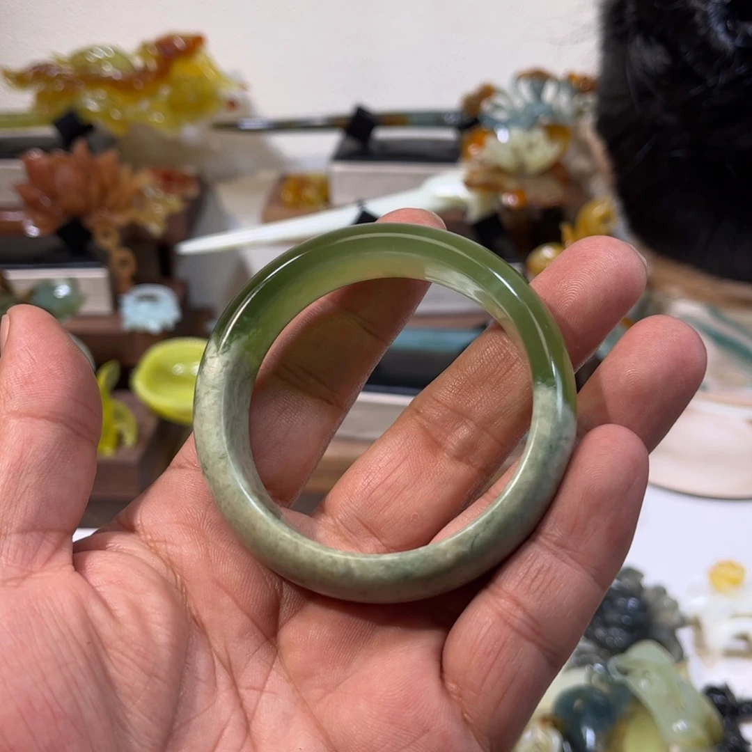 蛇纹石玉发簪合金青****o