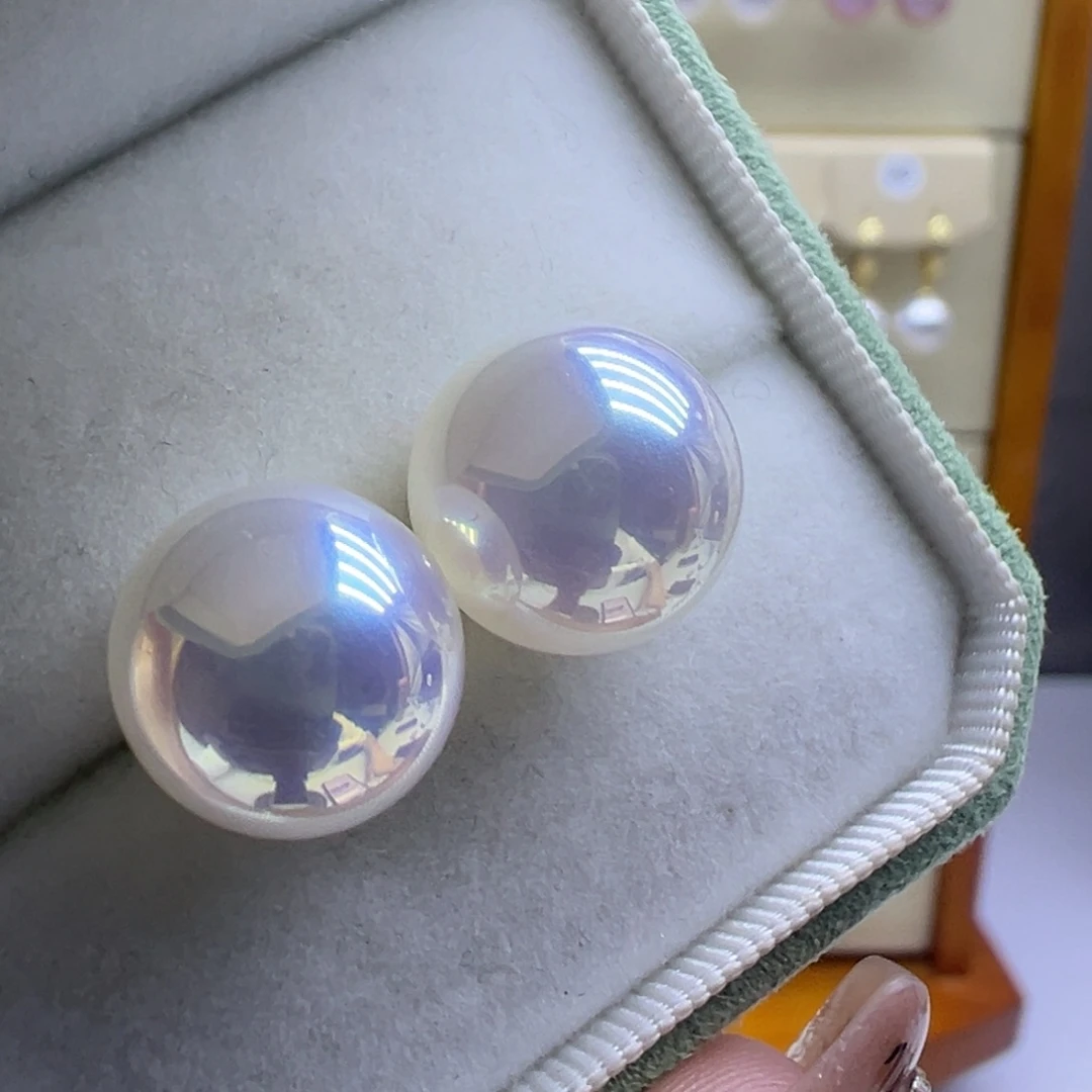 银S925镶嵌耳饰淡水珍珠