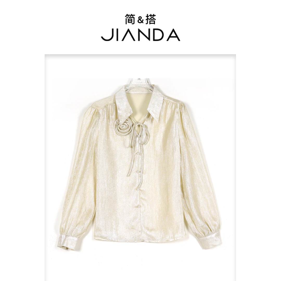 【千屿Sheila】珍珠扣花朵独美衬衫251-CS/0303-43113