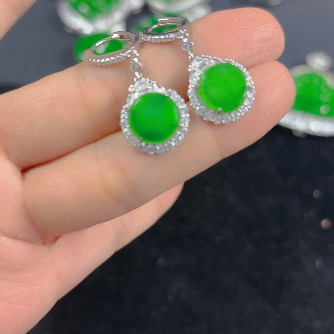 翡翠银S925镶嵌吊坠(不含链)