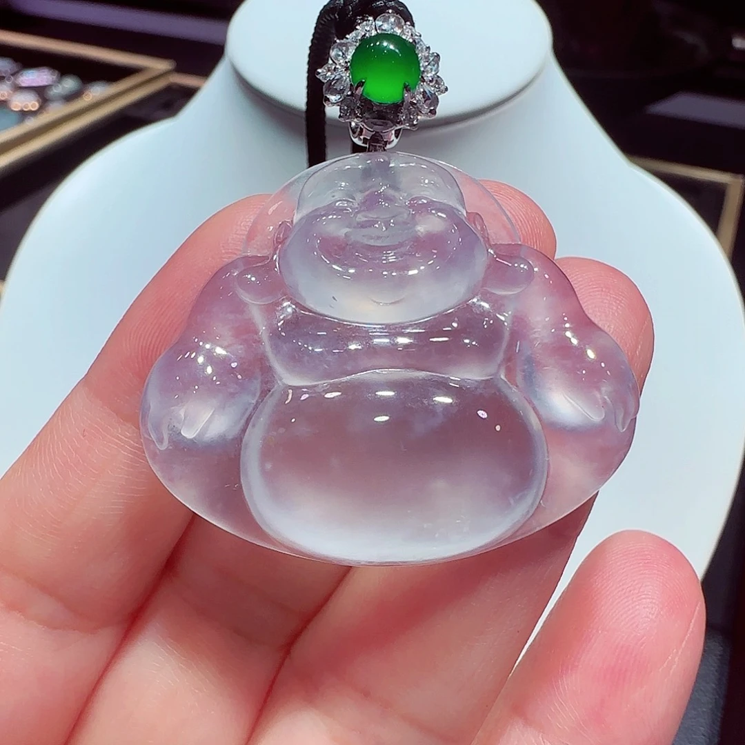 翡翠18K金镶嵌吊坠(不含链)吊坠