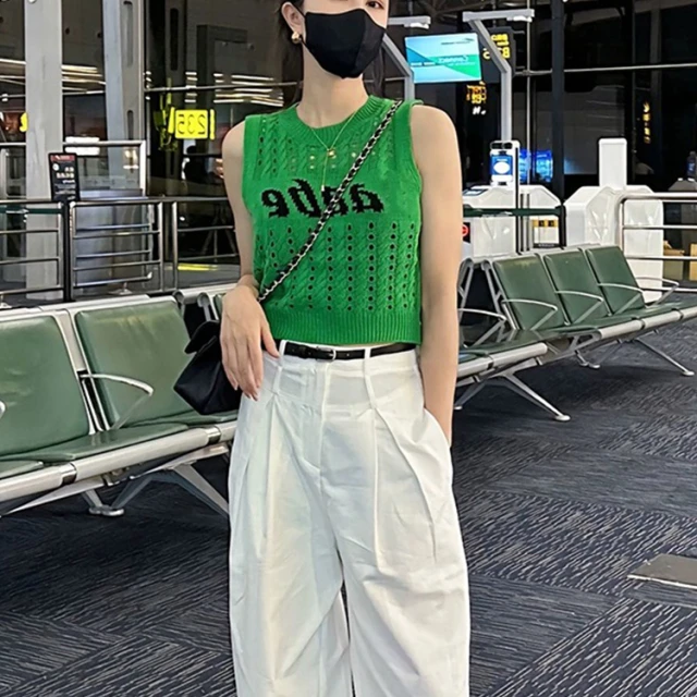 设计感多巴胺风针织无袖上衣JYFM2307 241402