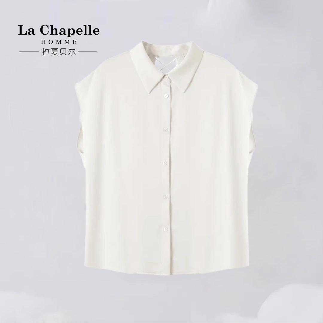 蝴蝶骨凉感丝女士蕾丝镂空夏季衬衫LA CHAPELLE HOMME.HJ127.YZ影