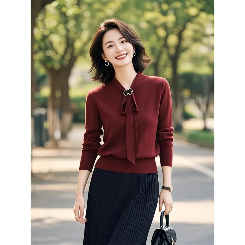 2025新款气质穿搭独特漂亮红色毛衣针织衫上衣设计感女小众早春季