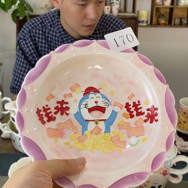 瓷片景德镇釉下彩手绘