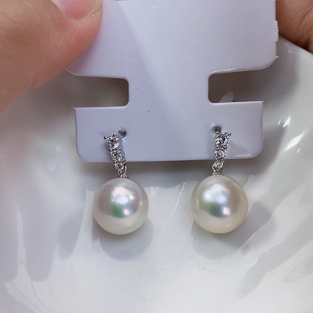 淡水珍珠特价不退换耳饰银S925镶嵌