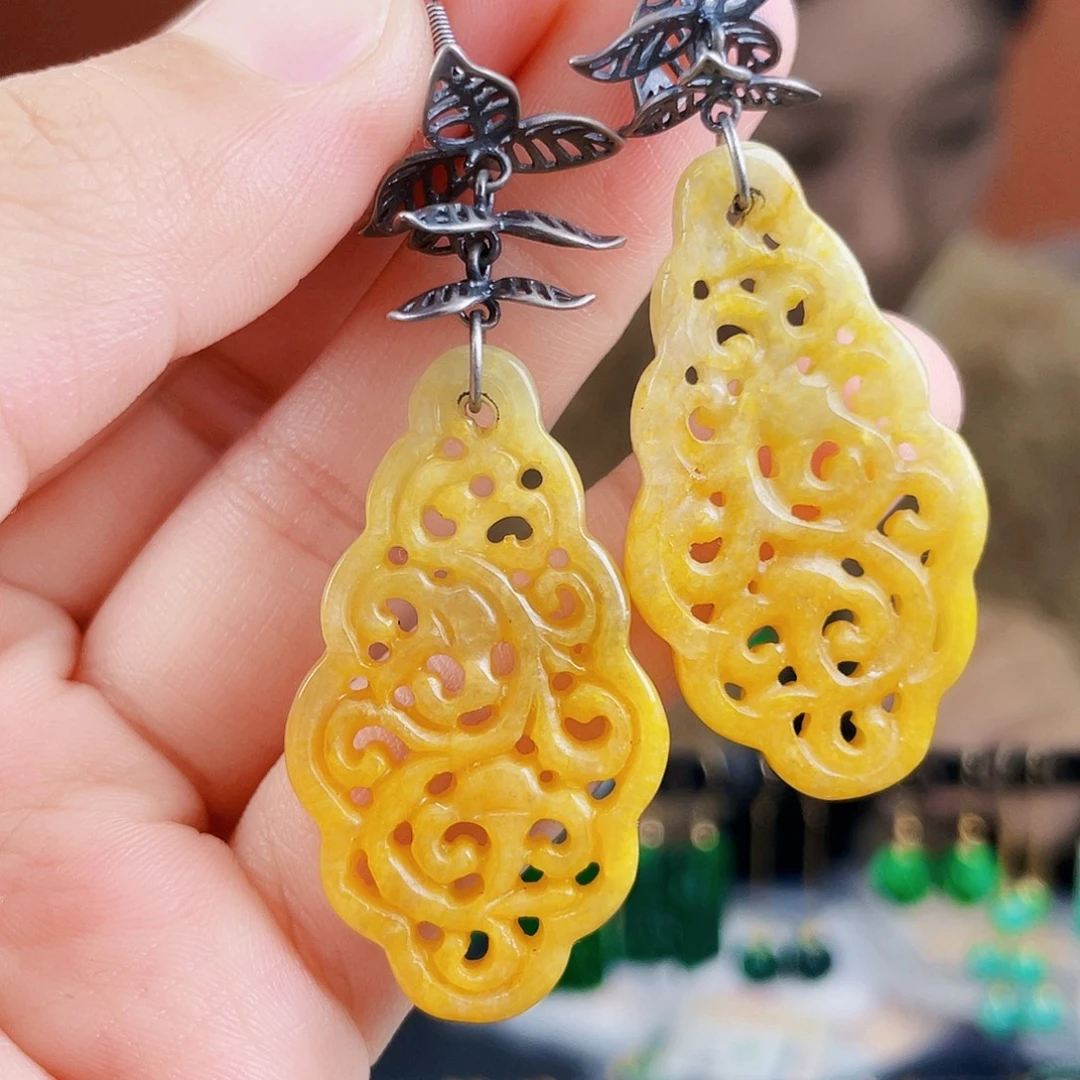 翡翠未镶嵌耳饰饰品