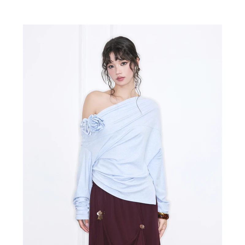 密扇云瑶之境系列慵懒斜肩上衣M253A02180801