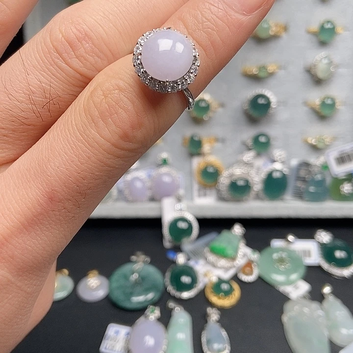 翡翠银S925镶嵌戒指