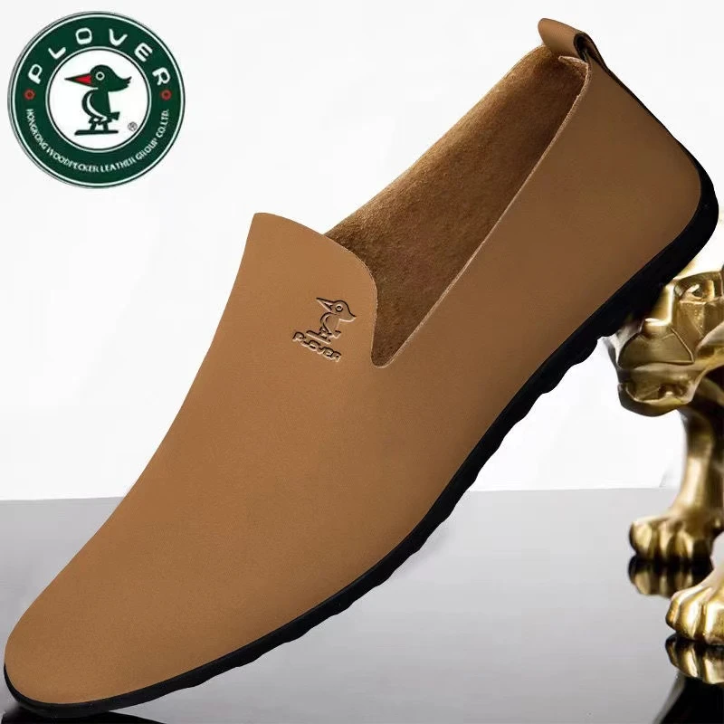 PLOVER男士开车专用鞋皮鞋爸爸50-60岁软底防滑男士豆豆男鞋