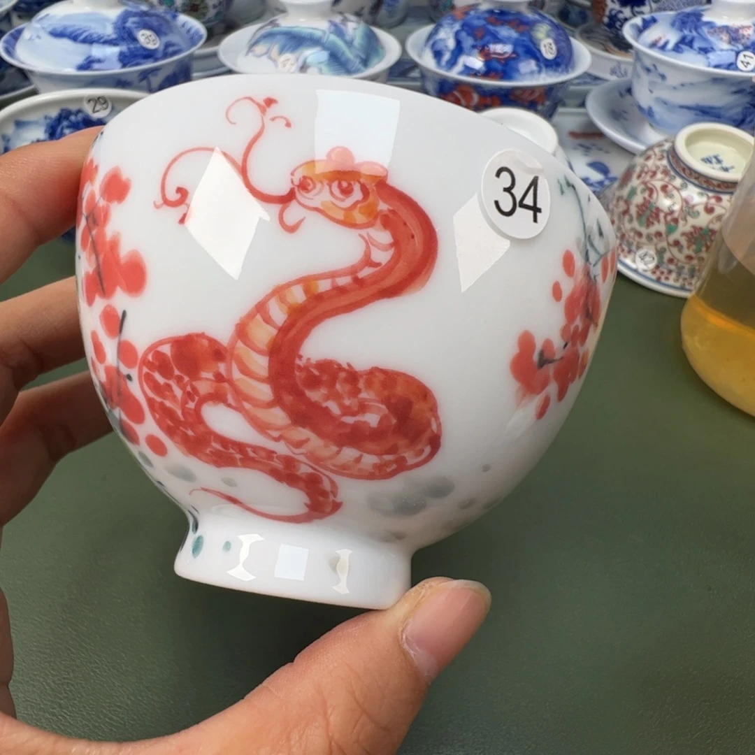 陶瓷景德镇纯手工纯手绘茶具木木34