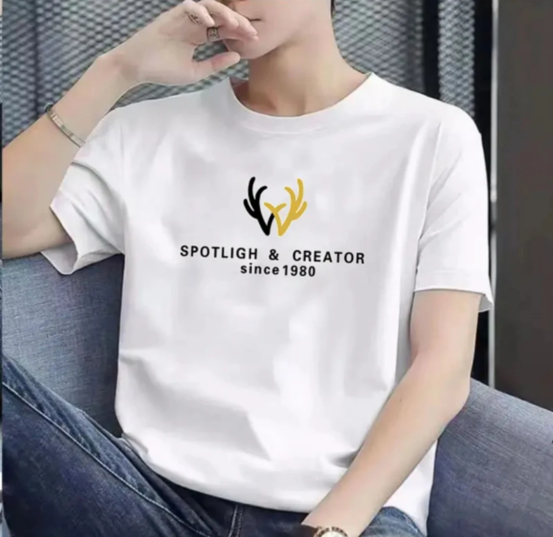 夏季时尚宽松印花潮流春夏卡通圆领设计感短袖-黑黄鹿