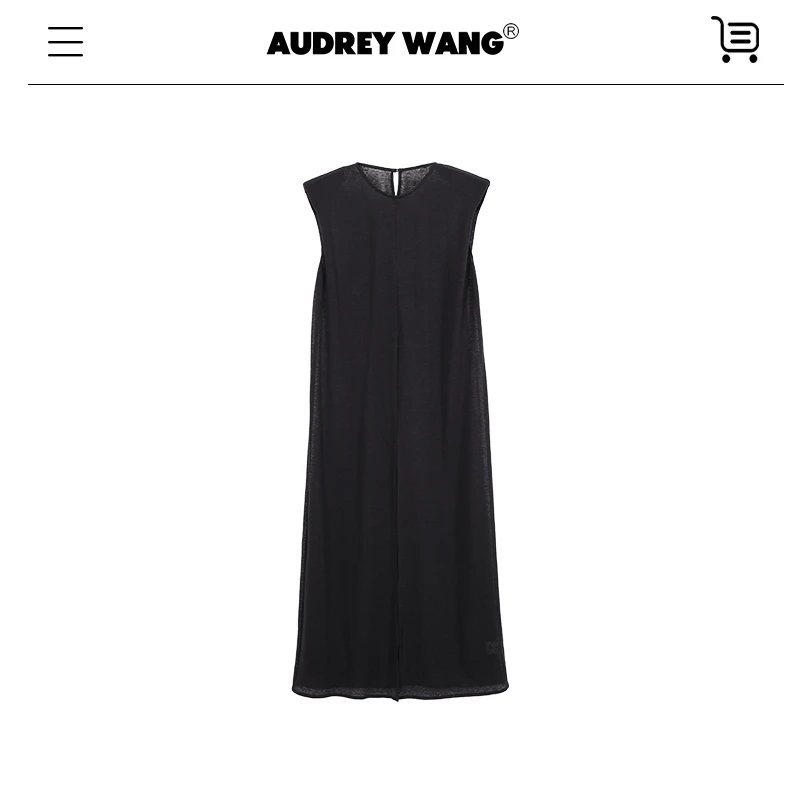 AUDREYWANG极简开衩垫肩罩衫裙12145
