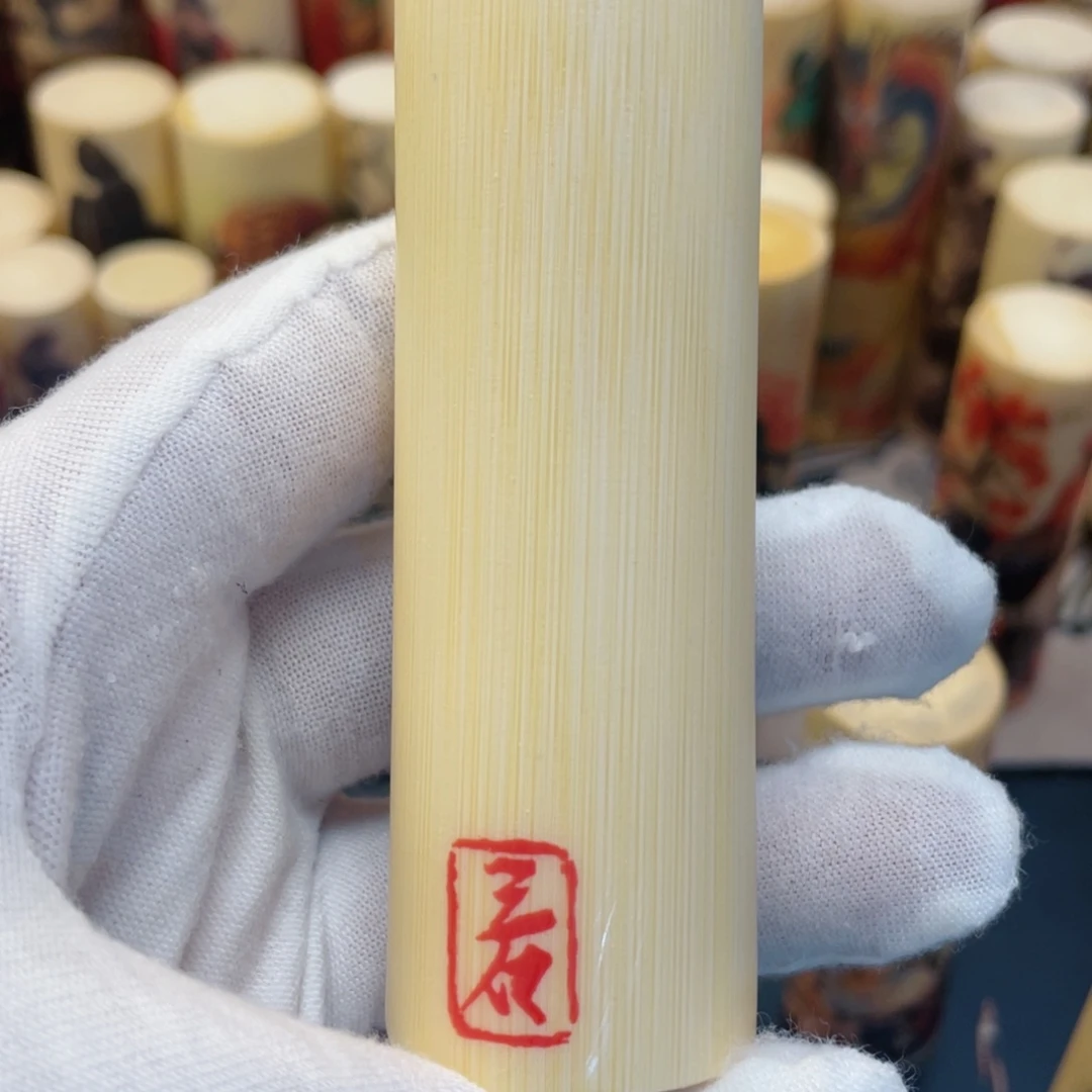 竹实心竹手把件彩绘08