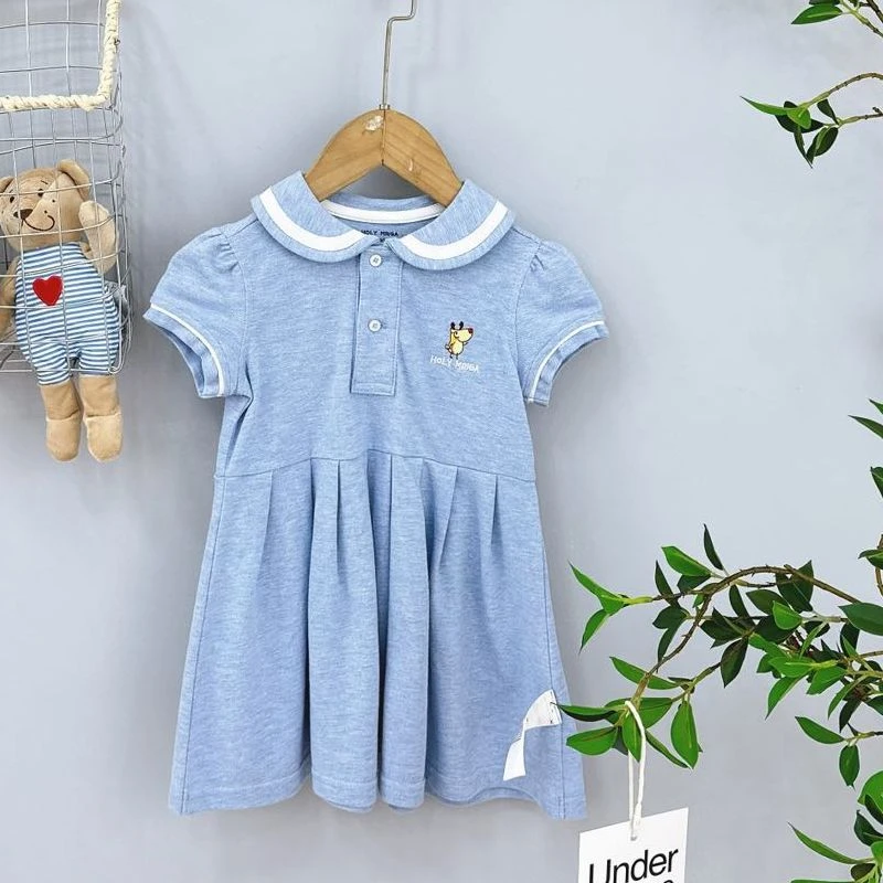 00503高端专享夏款连衣裙蓝花灰