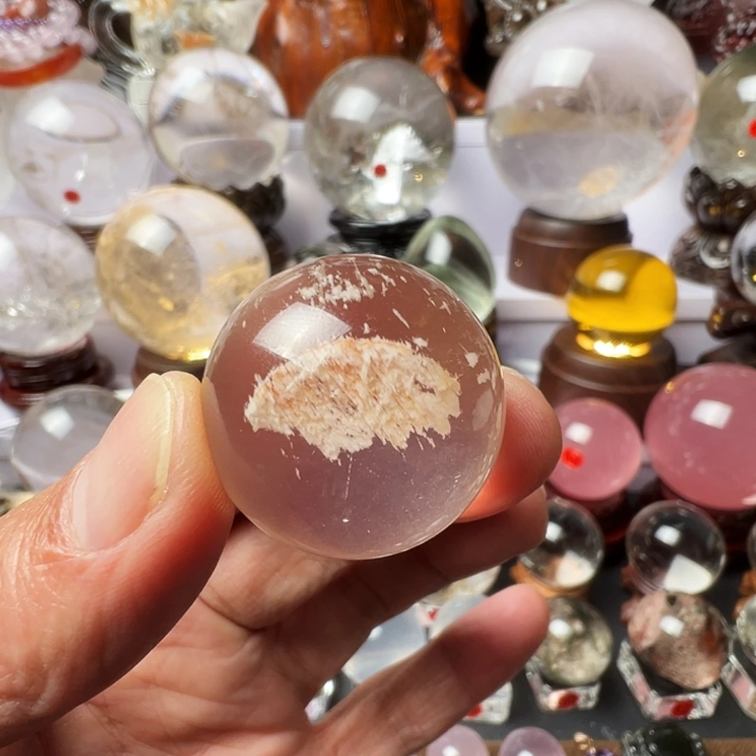 芙蓉石未镶嵌珠宝半成品冰透粉幽灵