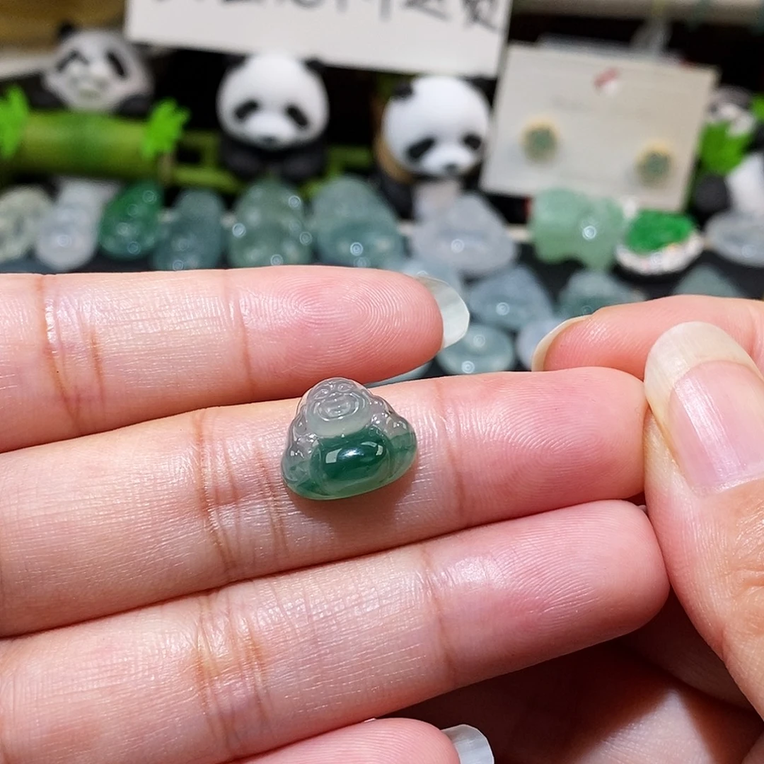 西***瓜翡翠未镶嵌颈饰飘花小佛公