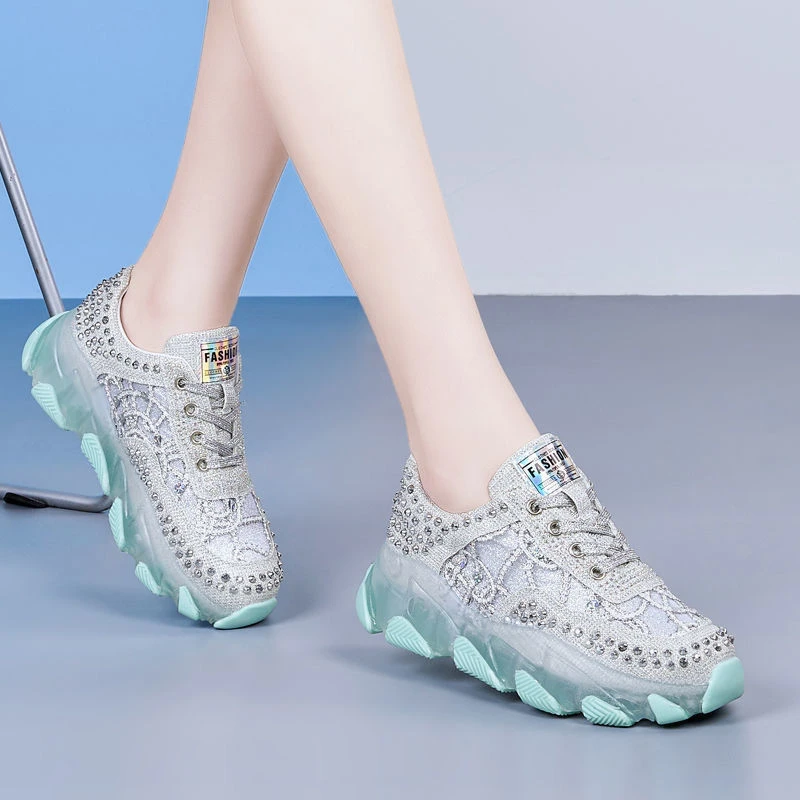 H-老爹鞋女ins2025春夏新款松糕底小个子女鞋休闲运动板鞋