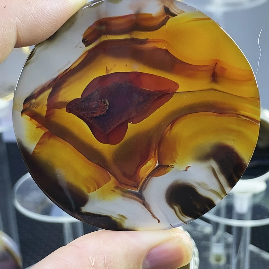 合成碳硅石非金属时尚图纹画面石饰品