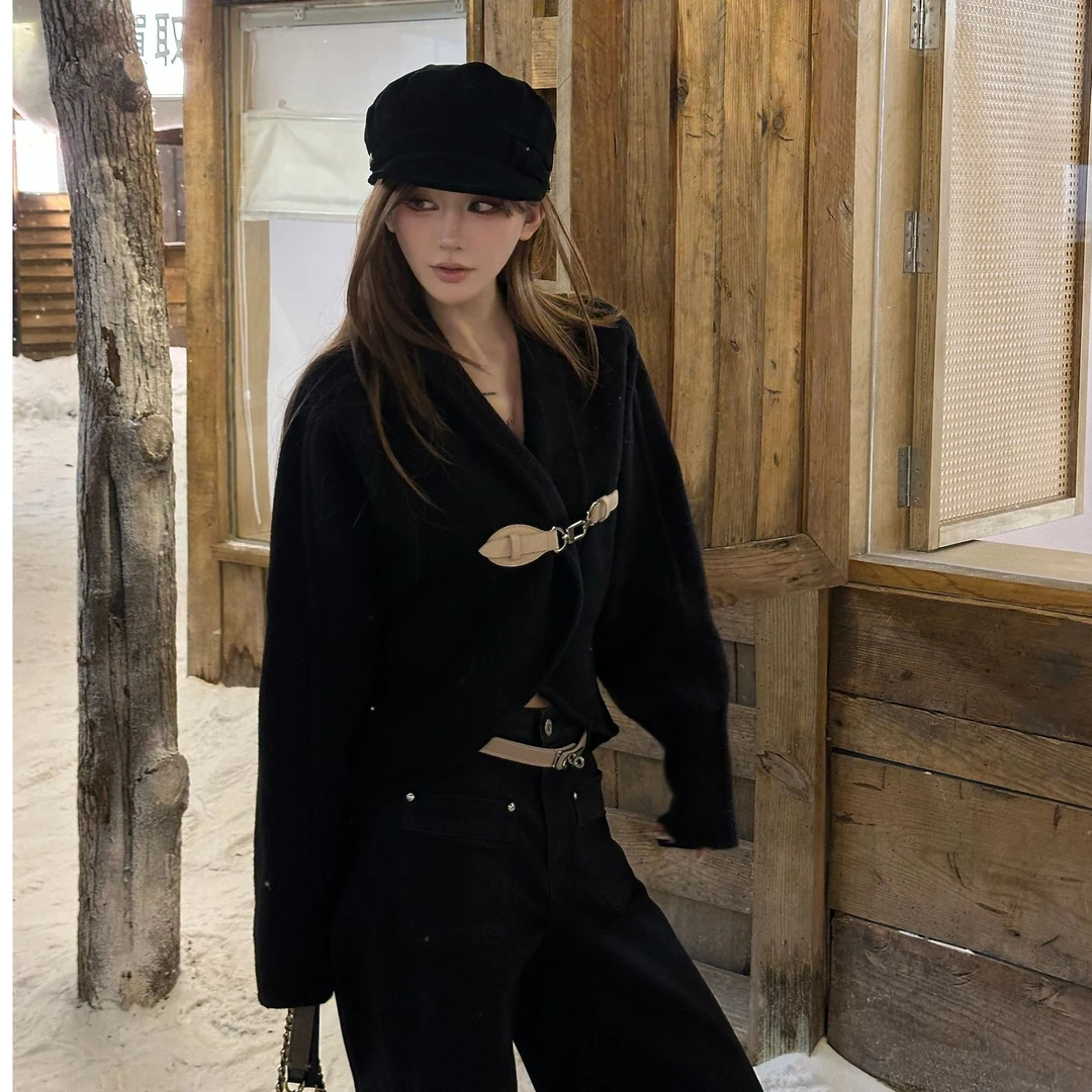 可可不加酱【旷野风飒】早秋时尚皮扣设计长袖外套LWJ25C3C3185