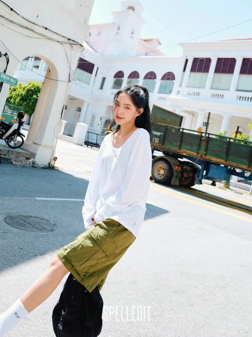 SPELLEDIT 2025夏季 帅气简约口袋工装中裤 NO退NO换 正品