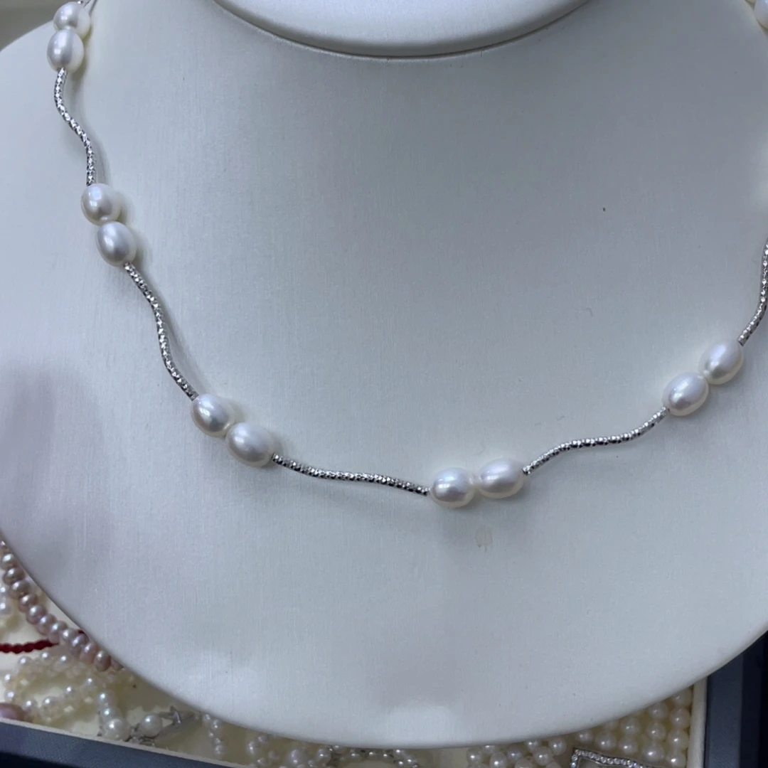 淡水珍珠颈饰银S925镶嵌