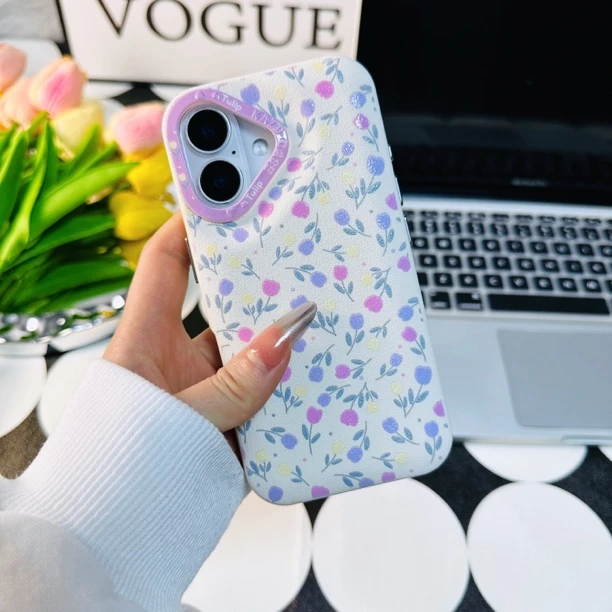菲林手机壳满屏花朵手适用于iPhone16pro可爱全包创意ins15/13pro