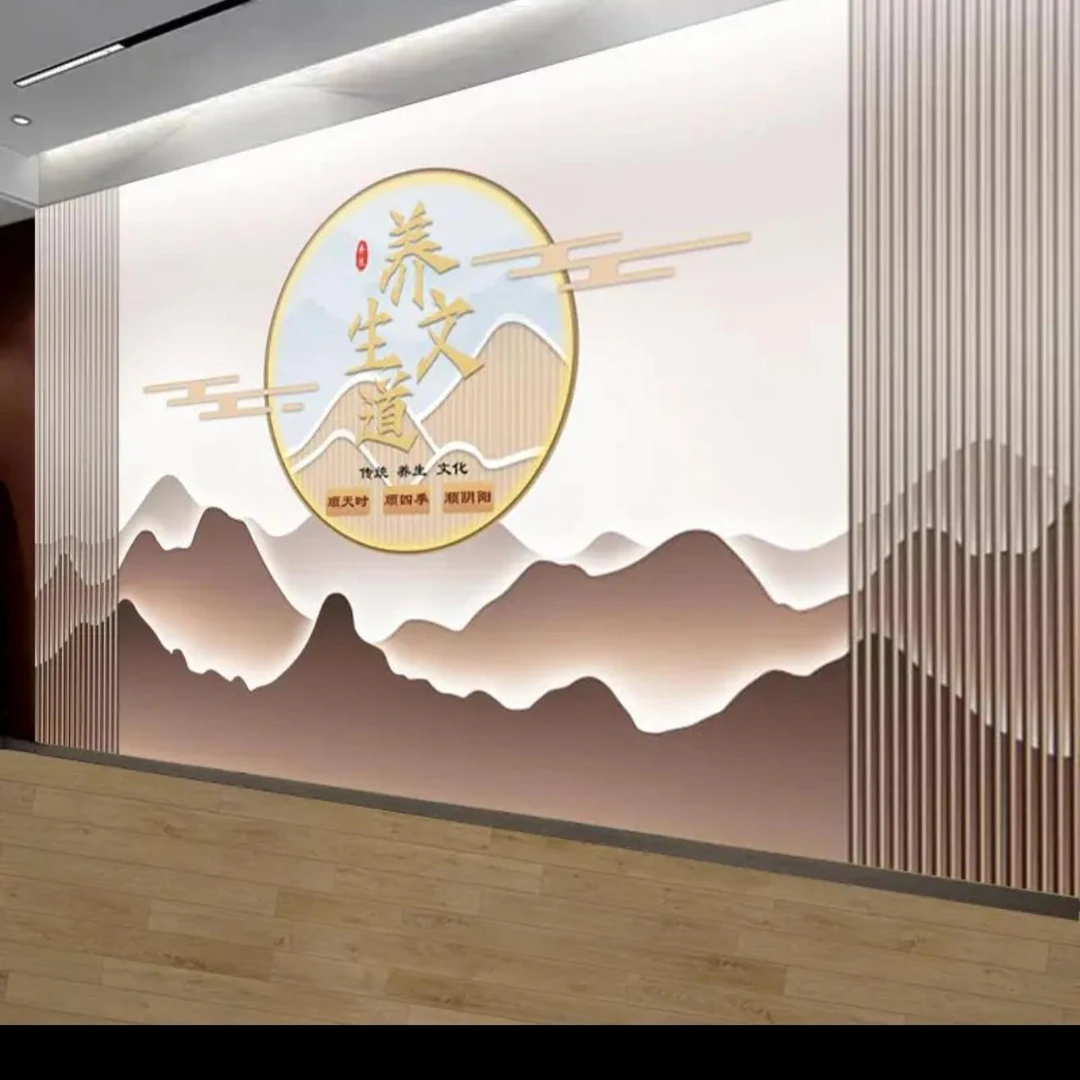 电视背景墙壁画现代简约客厅中式福满堂家和装饰画3d立体壁纸墙布