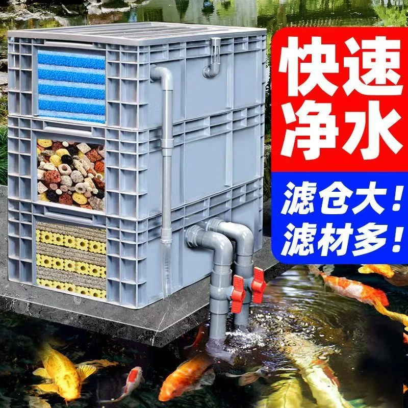 鱼池周转箱净水大型锦鲤室外鱼池渔场过滤器鱼池过滤器水循环系统