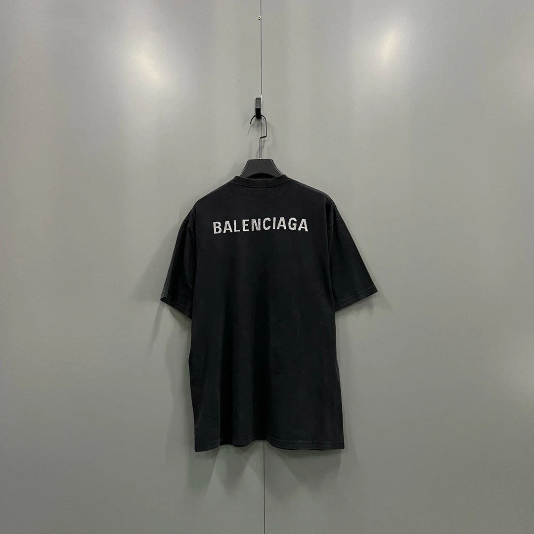 95新 Balenciaga/巴黎世家 （ll）背后水钻logo短袖XS码/95新607389