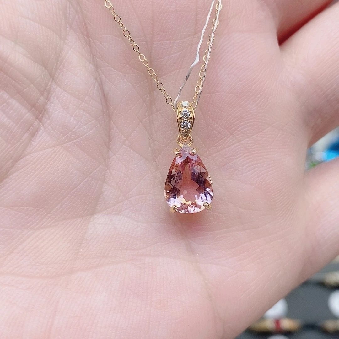 吊坠(赠链)绿柱石（摩根石）银S925镶嵌