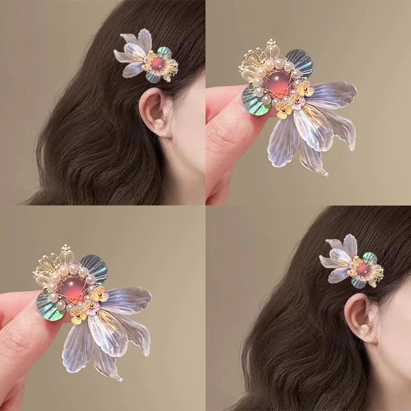 锦鲤金鱼发夹女新中式气质高级对夹古风少女汉服2025新款头饰超仙