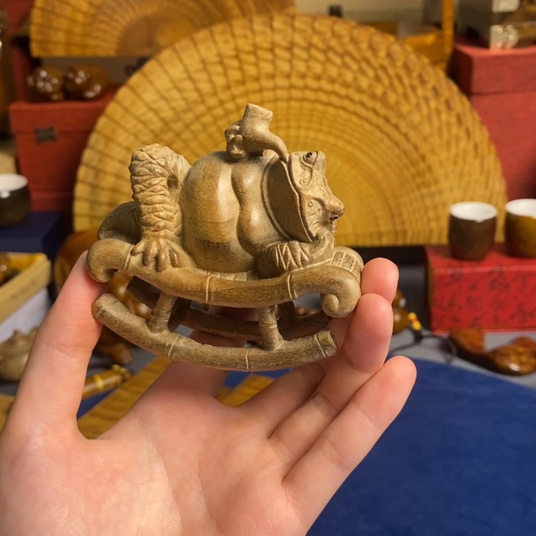 金丝楠若*小叶桢楠 摇摇蟾手把件