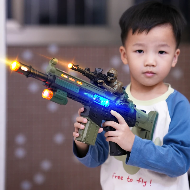 儿童电动玩具枪声光音乐玩具枪宝宝小男生2冲锋枪生日礼3-6岁男童