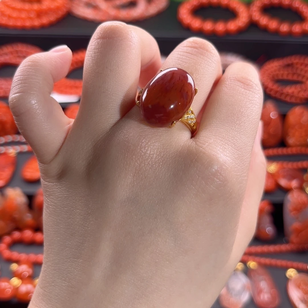 南红玛瑙南红银S925镶嵌