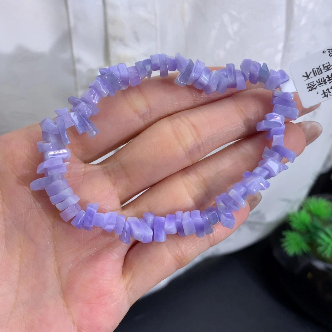 翡翠未镶嵌手串随形细糯紫手串