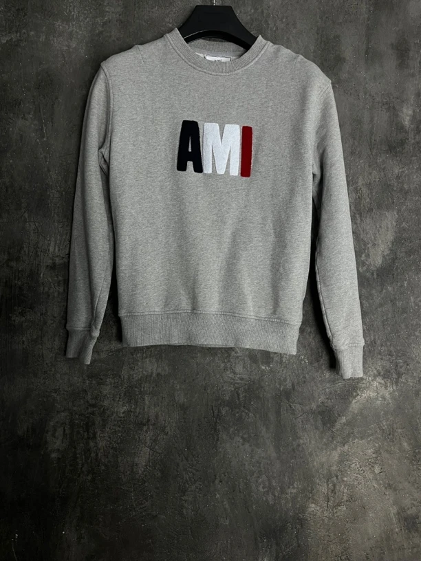 全新未使用 AMI DE COEUR XS码*1/胸口植绒刺绣圆领卫衣/02144