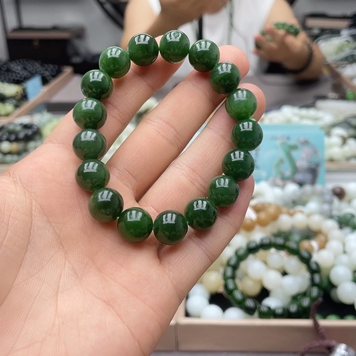 手串未镶嵌和田玉12碧玉