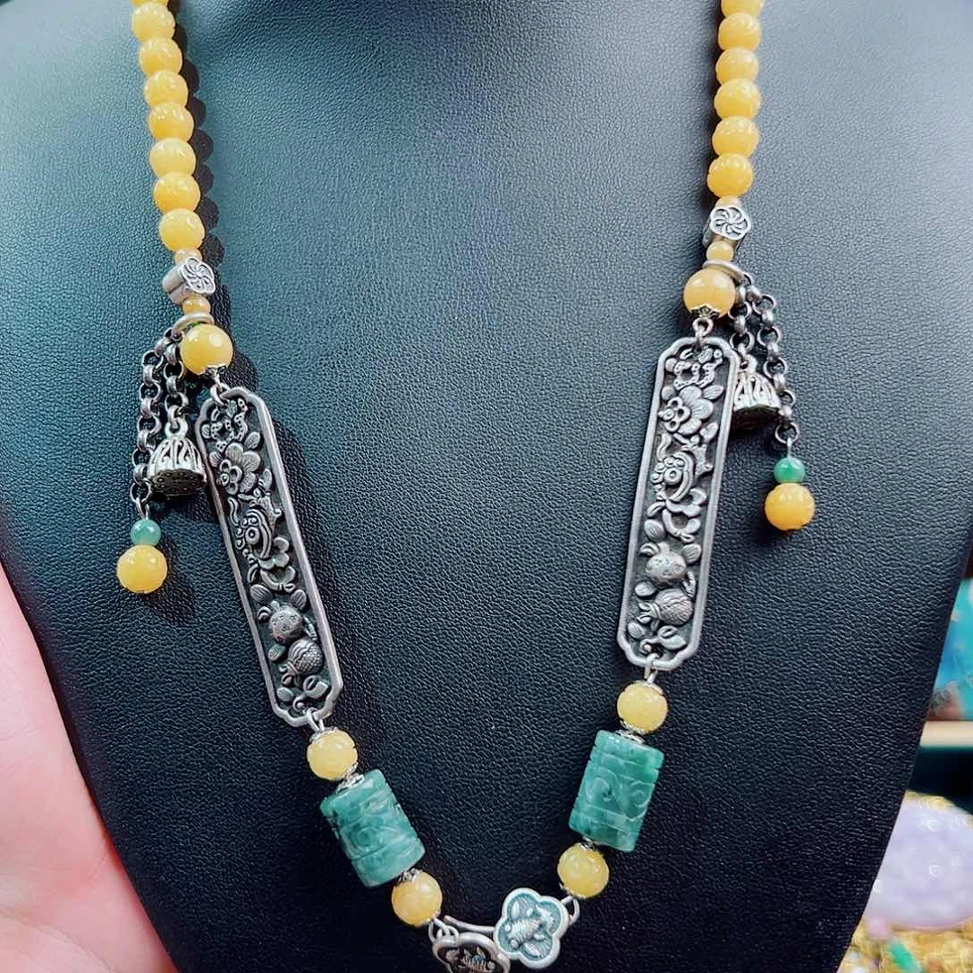 翡翠未镶嵌项链项链