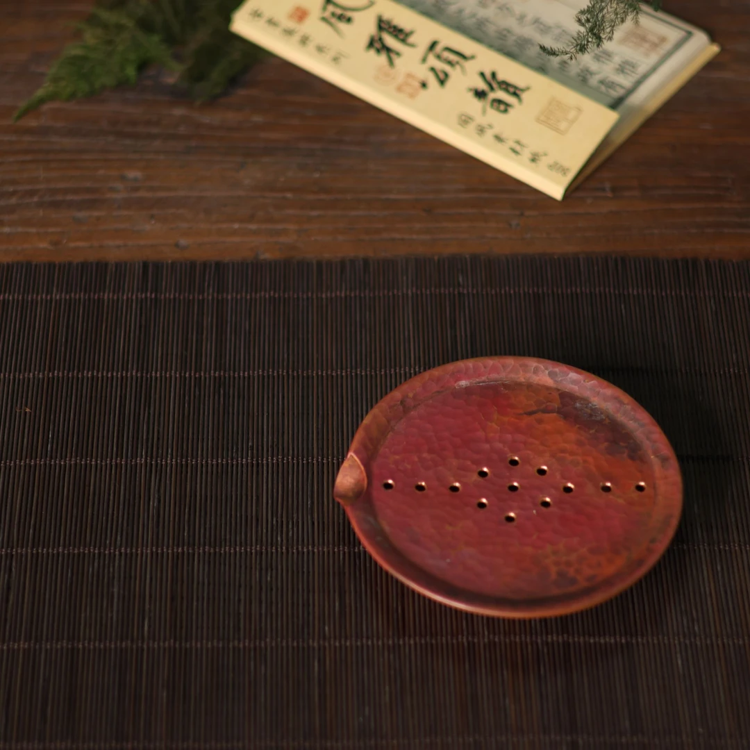 【夷嘉茗友】紫铜锻打蓄水壶承，茶道